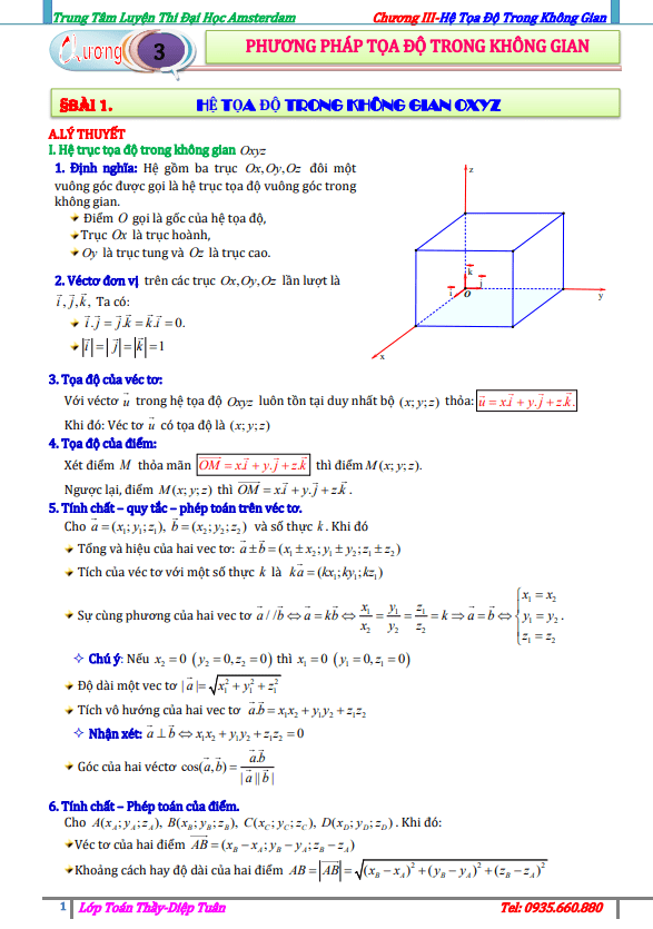 Hệ Tọa Độ Trong Không Gian Bài Tập: Hướng Dẫn Toàn Diện và Bài Tập Thực Hành