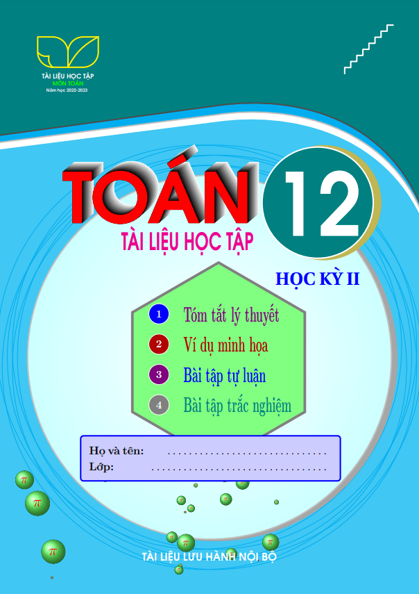 Tài Liệu Học Tập Môn Toán 12 Học Kỳ 2 - Toanmath.Com